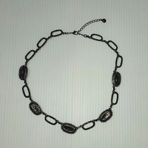 Vintage Necklace black stones attached